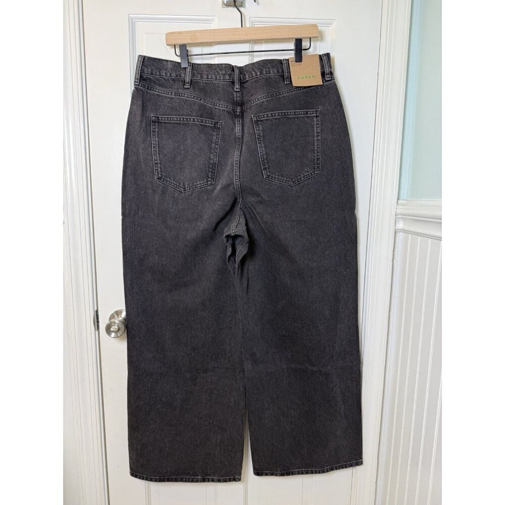 Boden Mid Rise Slouch Women’s Black Wide Leg Black Jeans W32 X 32L NWT RO322 - Picture 7 of 13